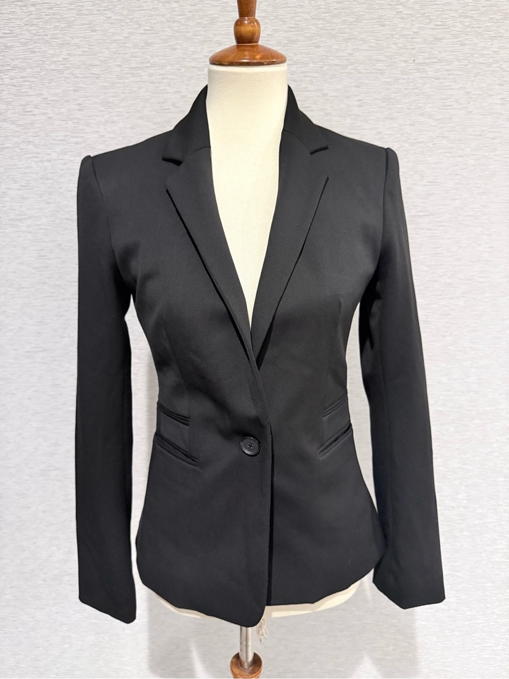 Express Black Single-Button Tailored Blazer Jacket